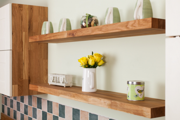 Meja Kerja Dapur dengan Rak Buku